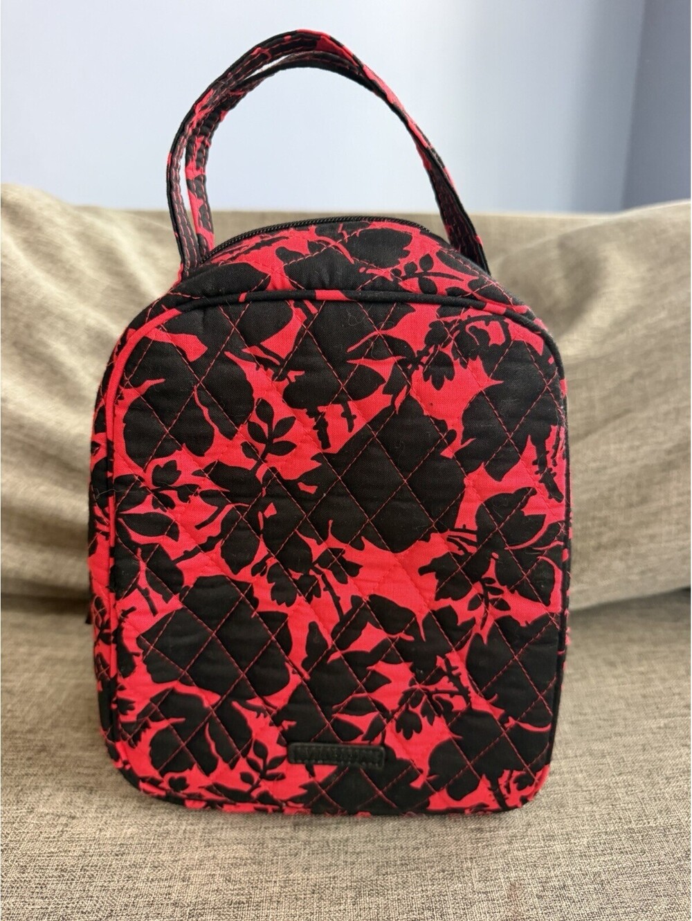 Vera Bradley Lunch Bunch Bag In Silhouette Floral Red Black Insulated Tote